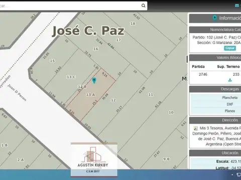 Terreno en Venta en Jose Clemente Paz, USD 130.000