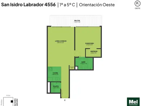 San Isidro Labrador 4556 , Piso 1