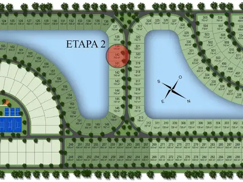 Lote/terreno 745m2 a laguna en venta, Damasia al Sur, Canning, Ezeiza