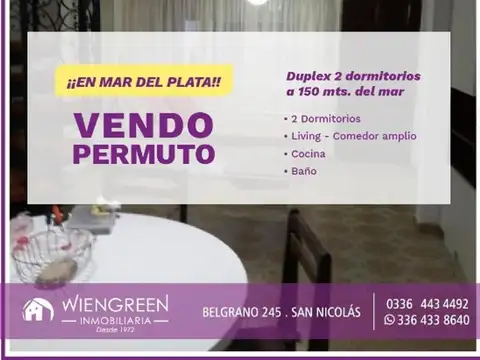 Vendo o Permuto Duplex en Mar del Plata