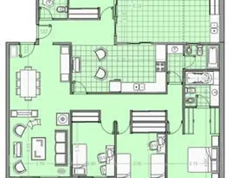 Departamento 4 ambientes con 2 baños