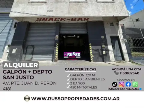 Alquiler de galpon - San Justo