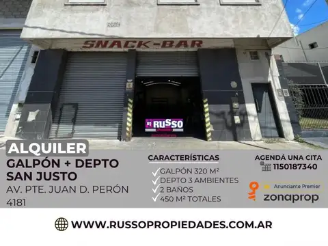 Alquiler de galpon - San Justo