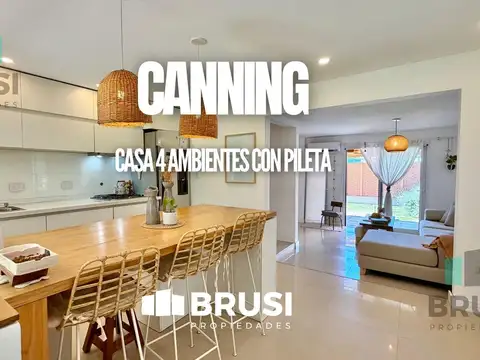 CASA EN VENTA EN CANNING - 4 AMBIENTES CON PILETA - SIN EXPENSAS