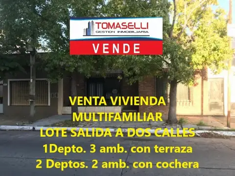 VENTA - CASA MULTIFAMILIAR - LOTE CON SALIDA A DOS CALLES - IDEAL 3 FAMILIAS