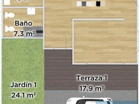 Depto Tipo Casa en Alquiler de 2 ambientes