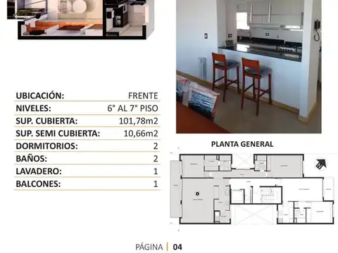 Departamento 2 ambientes con 1 baño