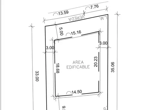 Terreno en Venta 14  mts Frente