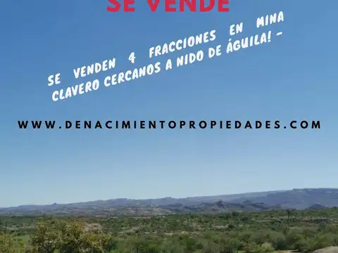TERRENO EN VENTA EN MINA CLAVERO DER POSESORIO