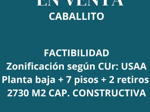 Venta Terreno en Caballito. ¡Oportunidad para Desarrolladores!