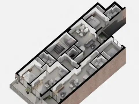 Departamento 5 ambientes con 2 baños