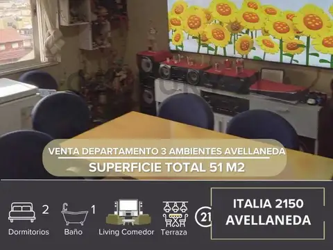 VENTA DEPARTAMENTO 3 AMBIENTES AVELLANEDA