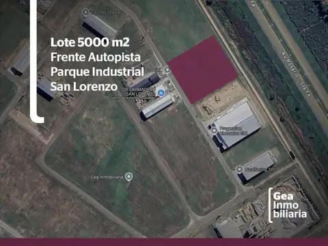 Lote 5.000 m2 - FRENTE AUTOPISTA (Rosario- Santa Fe) - SECTOR INDUSTRIAL-  Parque Industrial San Lorenzo.