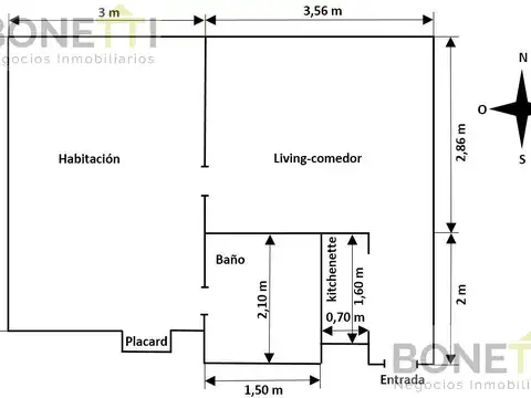 Departamento en Venta de 2 ambientes