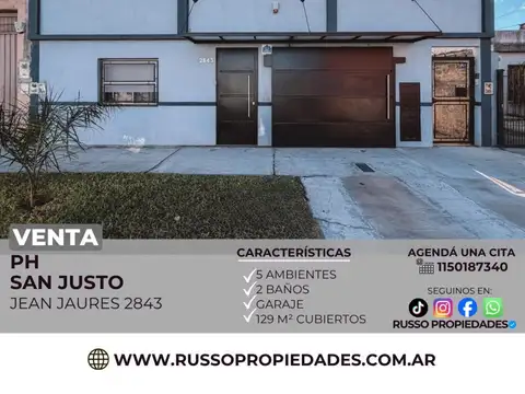 Venta PH frente 5 Ambientes San Justo