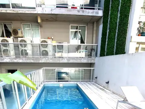 Divino estudio amoblado y equipado con hermosas vista a la piscina