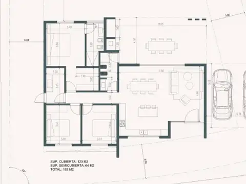 Casa 4 ambientes con 2 baños