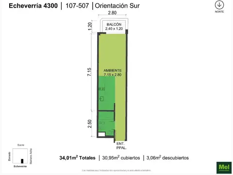 Echeverria 4300, Piso 1