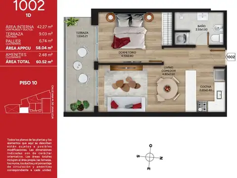 Venta Apartamento 1 Dorm Cordón Rosso Marzo2028