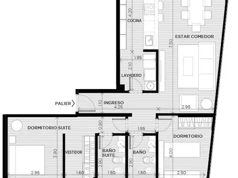 Departamento en Venta de 4 ambientes