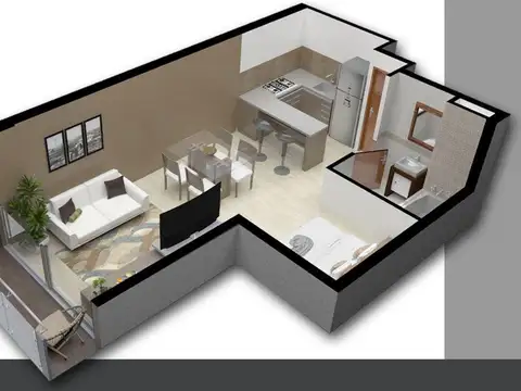 Venta Departamento MONOAMBIENTE de pozo en Rosario - Pichincha