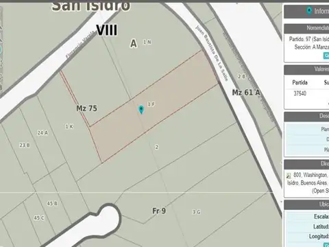 Terreno en Venta en San Isidro, USD 1.950.000