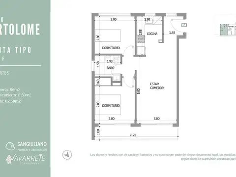 Departamento en Venta de 2 dormitorios