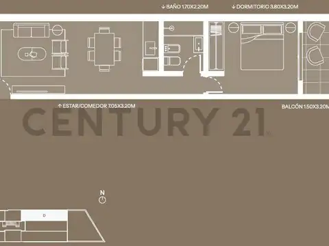 Departamento en Venta de 2 ambientes