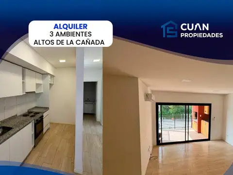Altos de la Cañada, departamento 3 ambientes en ALQUILER. 