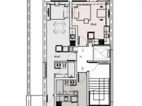 Departamento Monoambiente con 1 baño