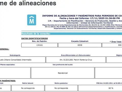 Terreno en Venta en Malvin Norte, USD 165.000