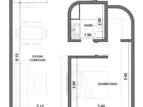 Departamento en Venta de 2 ambientes