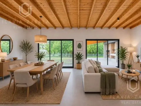 Venta casa cuatro ambientes a estrenar con quincho y pileta, Barrio privado, Manzanares, Pilar