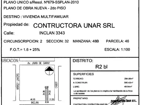 Terreno en Venta 8,56  mts Frente