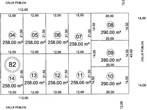 Terreno en Venta de 258,0 m2