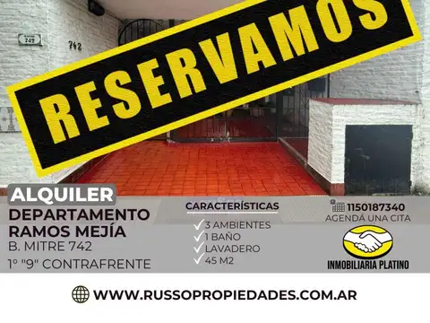 Alquiler Departamento 3 Ambientes Ramos Mejia