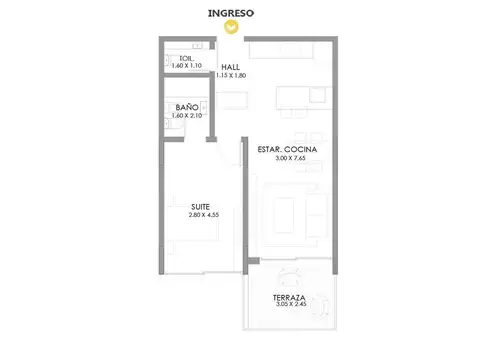 Venta departamento 1 dormitorio Pichincha Midtown Rosario