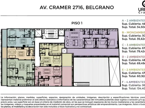 Departamento 3 ambientes con 2 baños