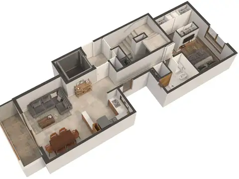 Departamento 2 ambientes con 1 baño