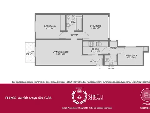 Departamento en Venta en Caballito, USD 126.000