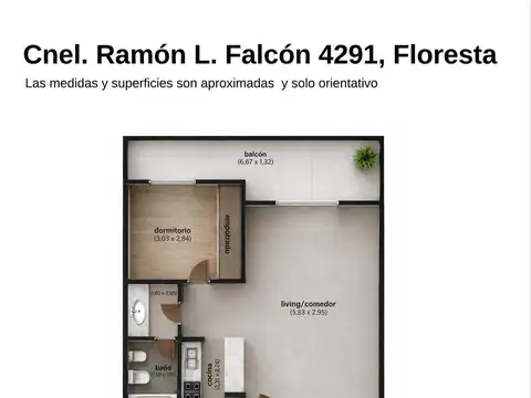 Departamento 2 ambientes con 1 baño