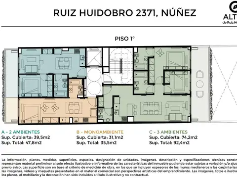 Venta departamento 3 ambientes en Nuñez