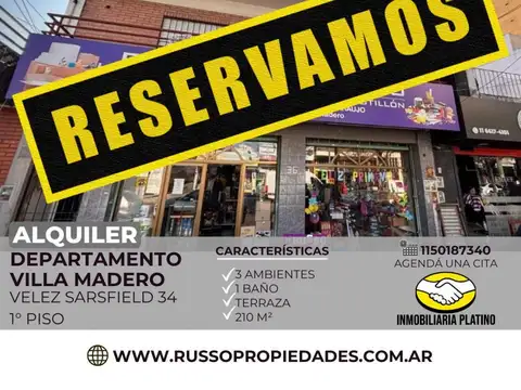 Alquiler Departamento 3 Ambientes Villa Madero