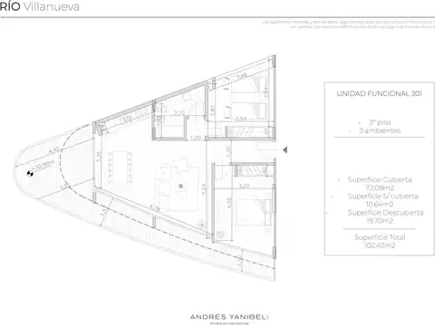 Departamento en Venta de 3 ambientes