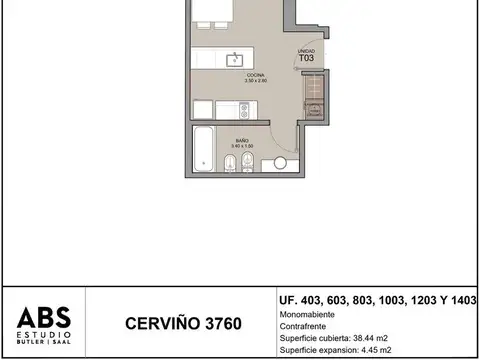 Monoambiente en venta en Palermo Chico