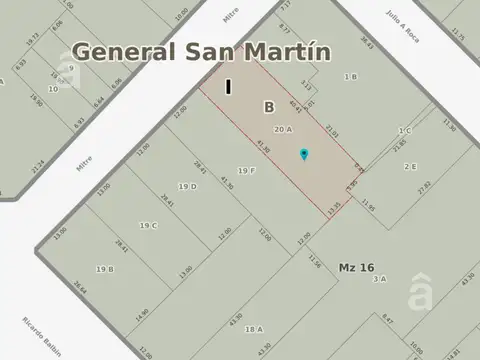 Terreno en Venta 13  mts Frente