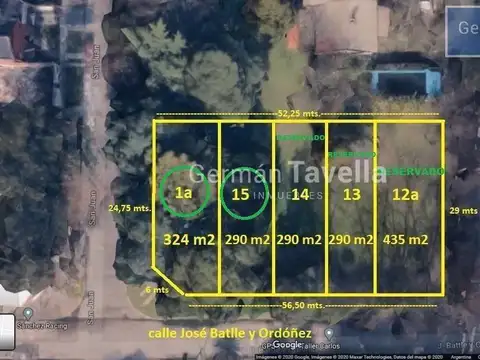 Terreno en Venta 11,50  mts Fondo