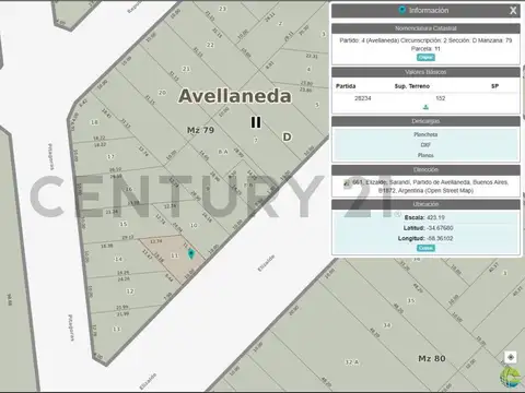 Terreno en Venta 15,20  mts Fondo