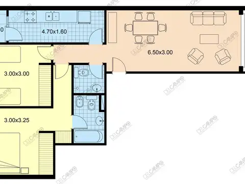 Departamento en Venta de 3 ambientes