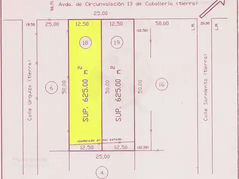 Terreno en Venta de 625,0 m2